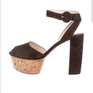 PRADA Suede Platform Sandals size 37.5